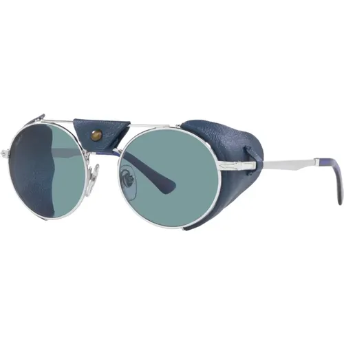 Silber/Blau Sonnenbrille , unisex, Größe: 52 MM - Persol - Modalova