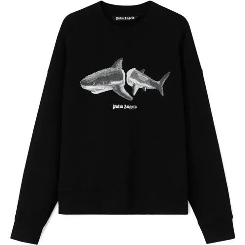 Shark Crew Sweatshirt , female, Sizes: L - Palm Angels - Modalova