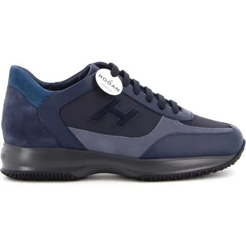 Leather Panel Patch Flat Shoes , male, Sizes: 5 1/2 UK - Hogan - Modalova