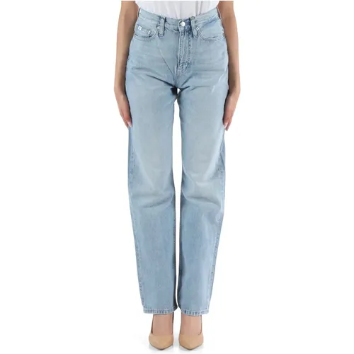 High Rise Gerades Jeans , Damen, Größe: W26 - Calvin Klein Jeans - Modalova