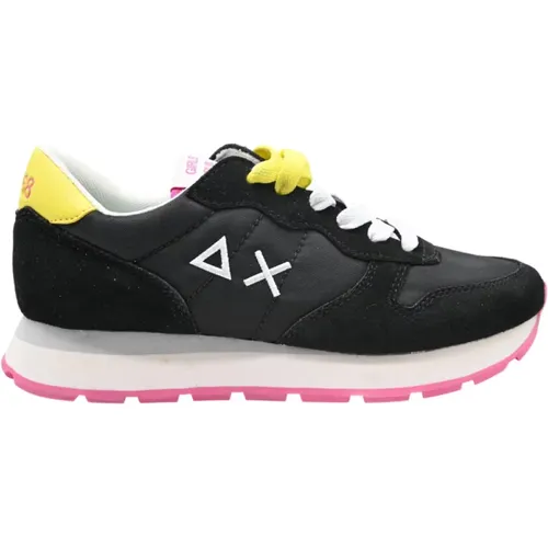 Running Sneakers Ally Solid Nylon Black , female, Sizes: 5 UK - Sun68 - Modalova