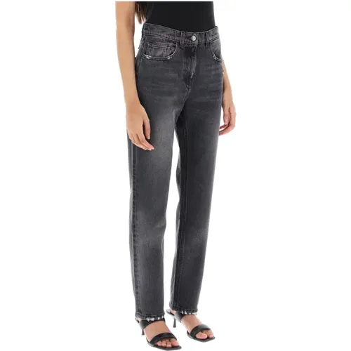 Straight Cut Jeans mit Vintage-Waschung , Damen, Größe: W26 - Palm Angels - Modalova
