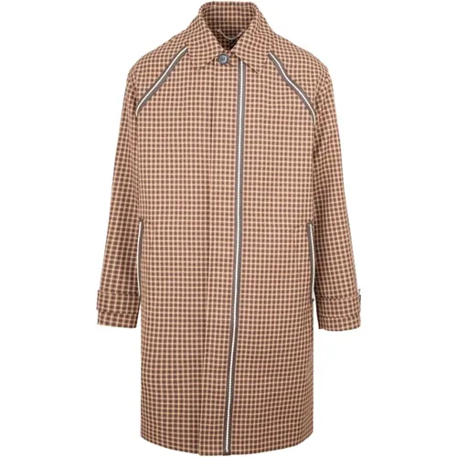 Carcoat Checkered Leather Details Aw22 , male, Sizes: M - Berluti - Modalova