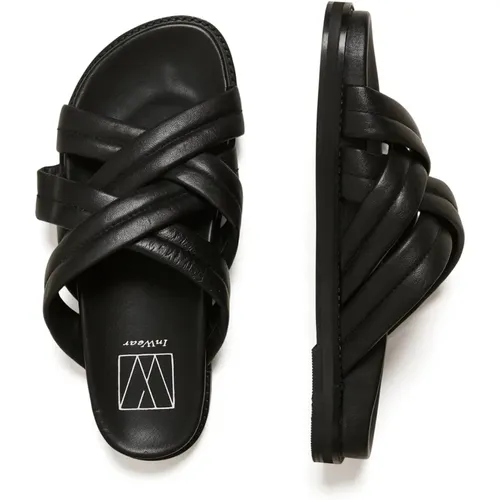 Stylish Leather Slide Sandals , female, Sizes: 5 UK - InWear - Modalova
