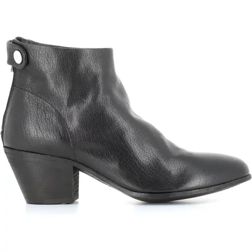 Schwarze Lederstiefel mit Reißverschluss , Damen, Größe: 39 EU - Officine Creative - Modalova