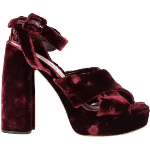 Pre-owned Velvet heels , female, Sizes: 6 UK - Miu Miu Pre-owned - Modalova