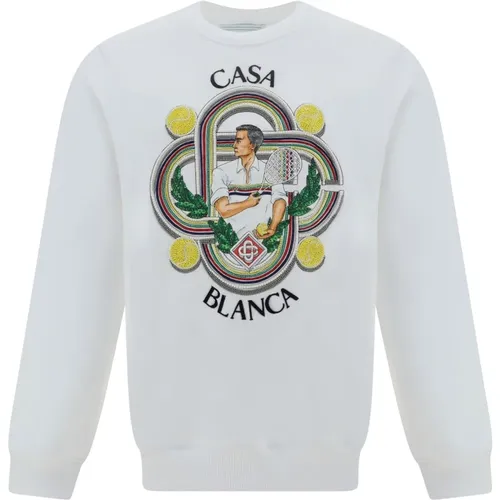 Logo Sweatshirt, Cotton, Long Sleeves , male, Sizes: S, M - Casablanca - Modalova