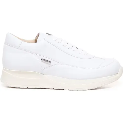 Weiße Nappa Sneakers mit Stahllogo , Damen, Größe: 38 EU - Paciotti - Modalova