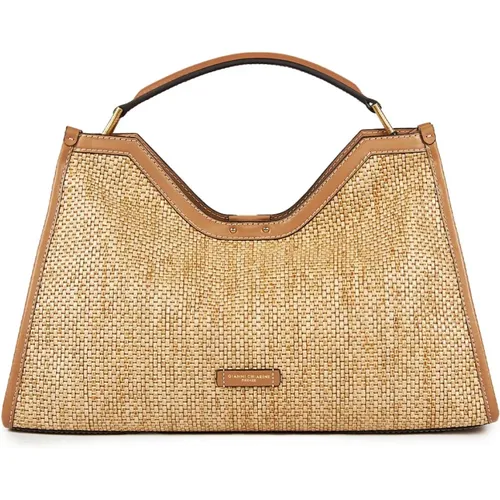 Leather and Natural Raffia Bag , female, Sizes: ONE SIZE - Gianni Chiarini - Modalova