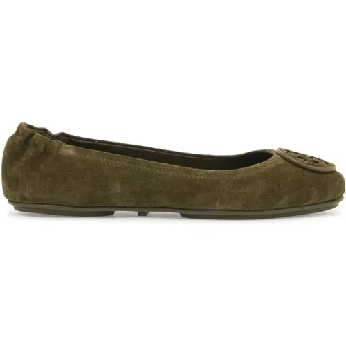 Iconic Suede Minnie Ballet Flats , female, Sizes: 4 UK, 3 UK, 7 UK, 6 UK, 5 UK - TORY BURCH - Modalova