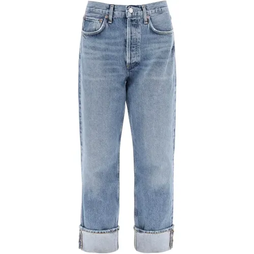 Straight Low Rise Cropped Jeans - Agolde - Modalova