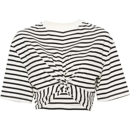 Striped Cotton Top , female, Sizes: XS - Msgm - Modalova