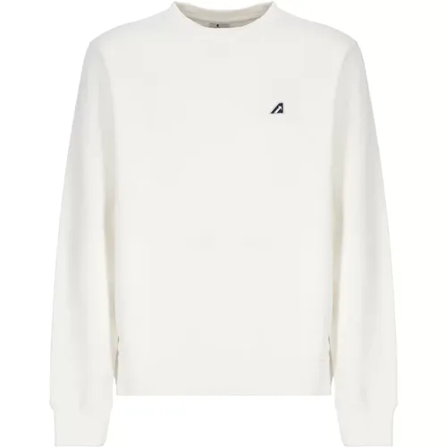 Weißer Crewneck Sweatshirt mit Logo Patch - Autry - Modalova