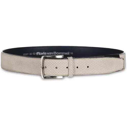 Unique Pattern Leather Belt , male, Sizes: 95 CM, 115 CM - Van Bommel - Modalova