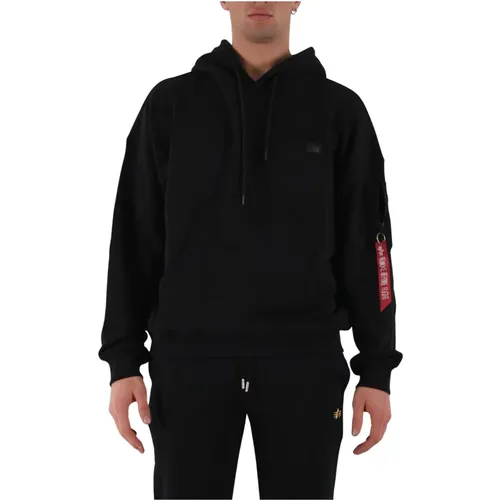 Essentials Hoodie with Badge Logo , male, Sizes: S, L, XL, 2XL, M - alpha industries - Modalova