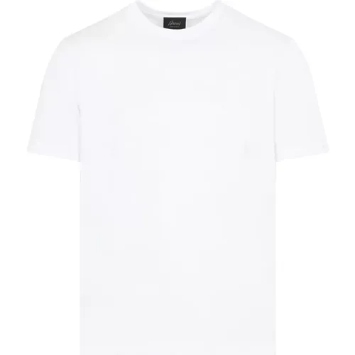 Weißes Baumwoll-T-Shirt Rundhals , Herren, Größe: L - Brioni - Modalova