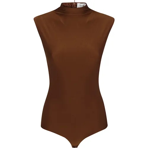 Shiny Effect Bodysuit with Zip , female, Sizes: L, S, XS - Max Mara - Modalova