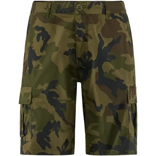 Cotton Poplin Camo Bermuda Shorts , male, Sizes: W33, W36, W31 - BomBoogie - Modalova