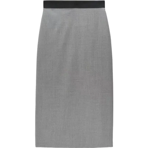 Grey Pleated Skirt , female, Sizes: XS, S - Msgm - Modalova