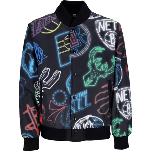 NBA All Over Print Bomber Jacke , Herren, Größe: XS - new era - Modalova