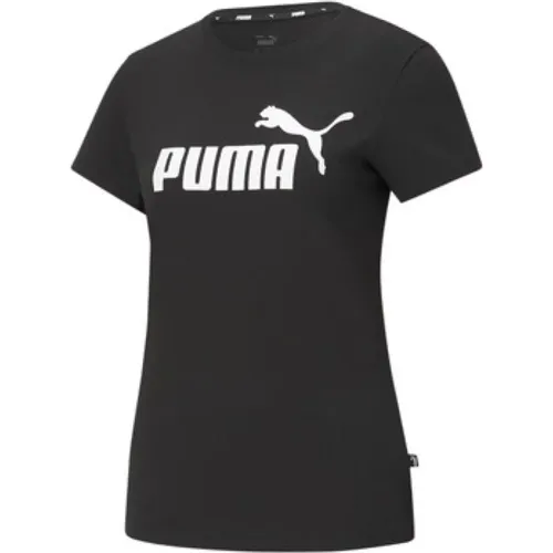 Logo Print Slim Fit T-Shirt , female, Sizes: L, XS - Puma - Modalova