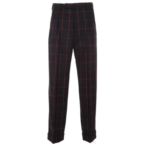 Regular-Fit Wool Checkered Trousers , male, Sizes: M - Gucci - Modalova