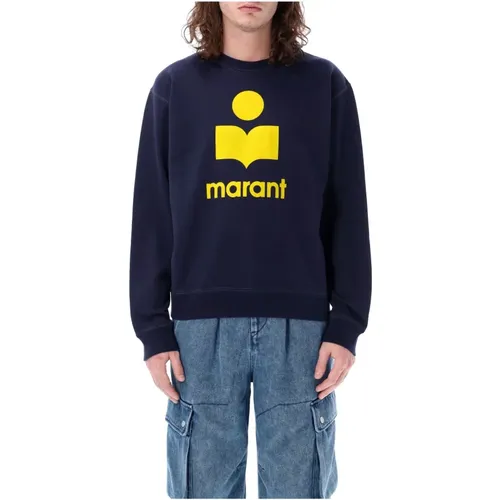 Navy Yellow Mikoy Logo Sweatshirt , male, Sizes: L, M, XL - Isabel marant - Modalova