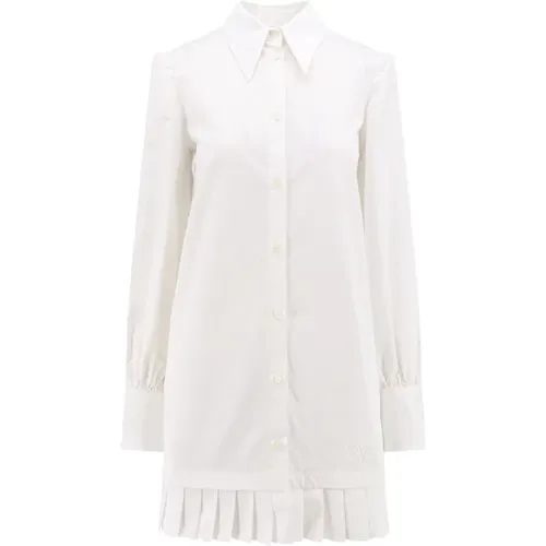 Off , Cotton Dress with Button Closure , female, Sizes: M - Off White - Modalova