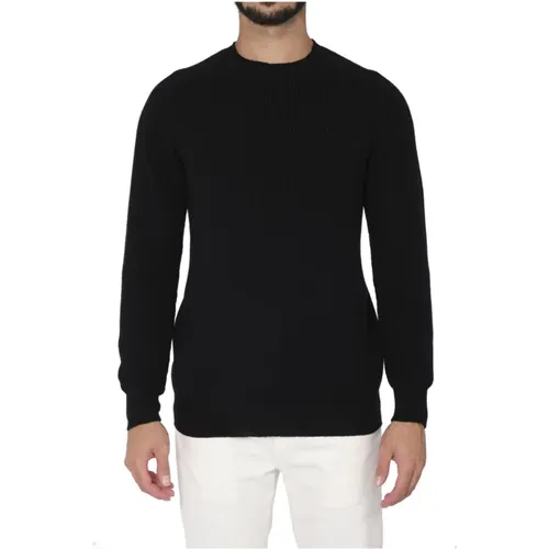 Regenwolle Herren schwarzer Pullover , Herren, Größe: 2XL - La Fileria - Modalova