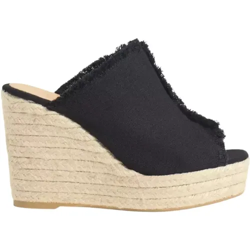 Schwarze Espadrille Keilabsatz Sandalen Fatima , Damen, Größe: 37 EU - Castañer - Modalova