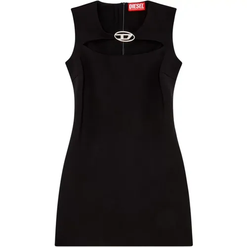 Schwarzes Minikleid mit Cut-Out-Detail , Damen, Größe: M - Diesel - Modalova