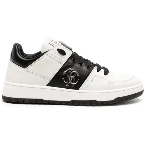 White Leather Casual Sneakers for Men , male, Sizes: 9 UK, 11 UK, 7 UK, 8 UK, 10 UK, 12 UK - Roberto Cavalli - Modalova