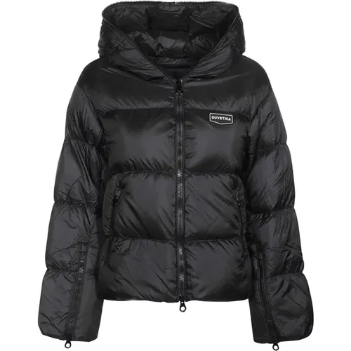 Gefütterte Kapuzenjacke mit Reißverschluss , Damen, Größe: 2XS - duvetica - Modalova