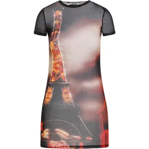 Bedrucktes Mesh Mini Kleid , Damen, Größe: XS - Jean Paul Gaultier - Modalova