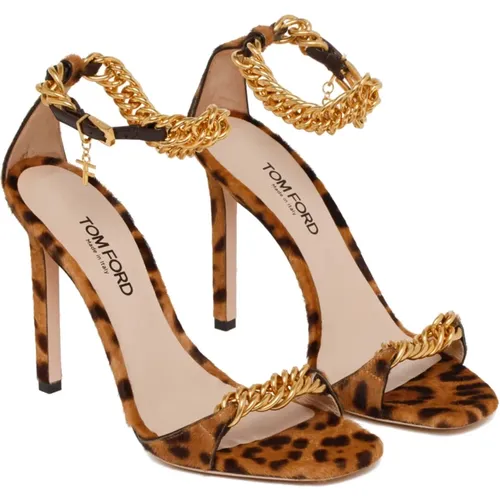 Leopardenmuster Stiletto Sandale - Tom Ford - Modalova