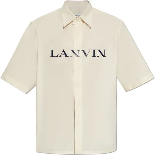 Shirt with logo , male, Sizes: S, M - Lanvin - Modalova