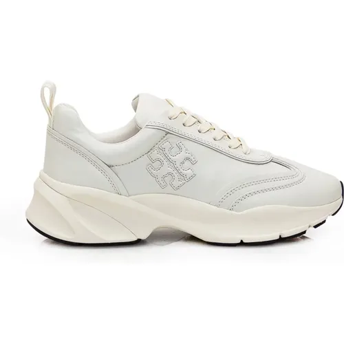 White Leather Platform Sneakers , female, Sizes: 5 UK - TORY BURCH - Modalova