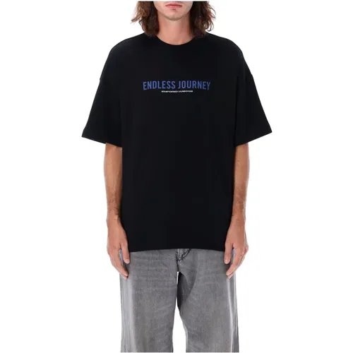 Oversized Piquet T-Shirt Rundhalsausschnitt , Herren, Größe: L - Emporio Armani - Modalova