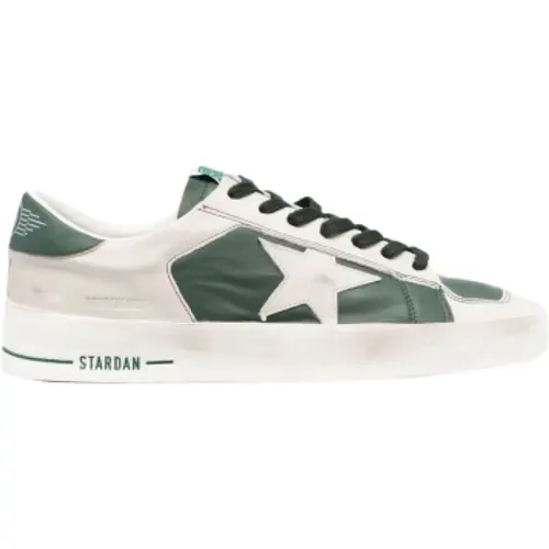 Weiße und grüne Stardan Ledersneaker - Golden Goose - Modalova