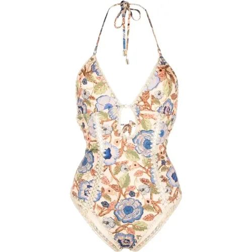 Floral Print Halterneck Swimwear , female, Sizes: L, M, XL - Zimmermann - Modalova