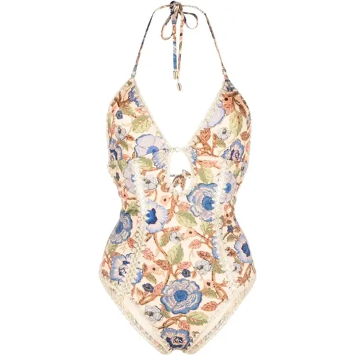 Floral Print Halterneck Swimwear , female, Sizes: XS - Zimmermann - Modalova