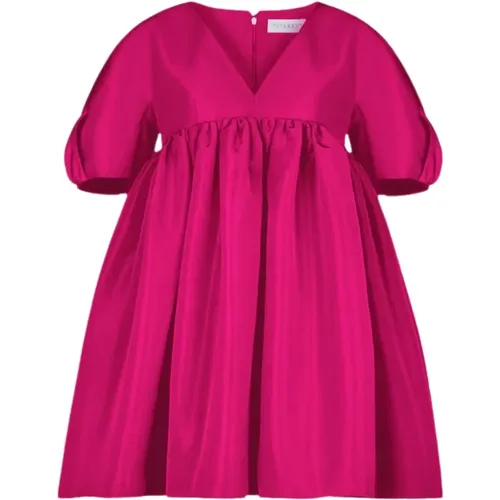 Fuchsia Taffeta Babydoll Dress , female, Sizes: XL, L, S - Nina Ricci - Modalova