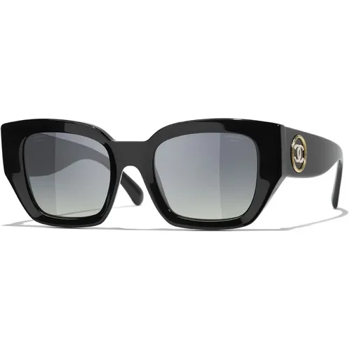 CC Sonnenbrille in Schwarz mit schwarzen Gläsern - Chanel - Modalova