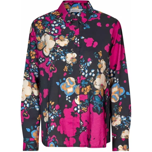 Floral Print A-Line Shirt Fuchsia Red , female, Sizes: XL, L, S - Masai - Modalova