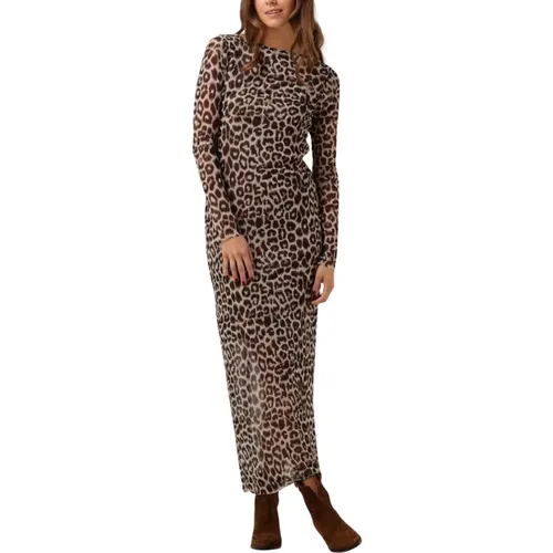 Leopardenmuster Maxi Mesh Kleid , Damen, Größe: L - Catwalk Junkie - Modalova