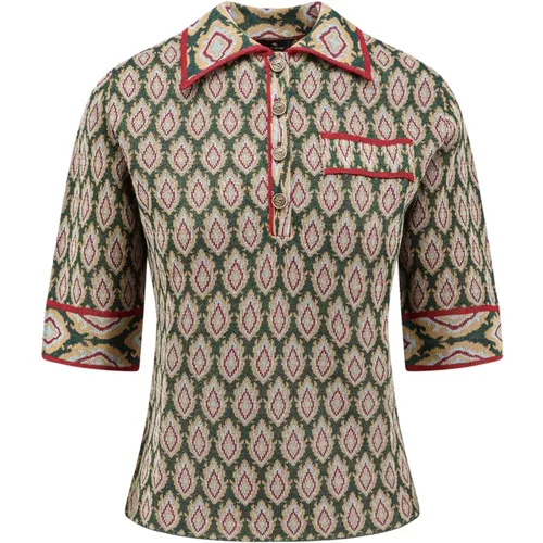 Viskose-Mischung Polo-Shirt mit Pegaso-Knöpfen - ETRO - Modalova