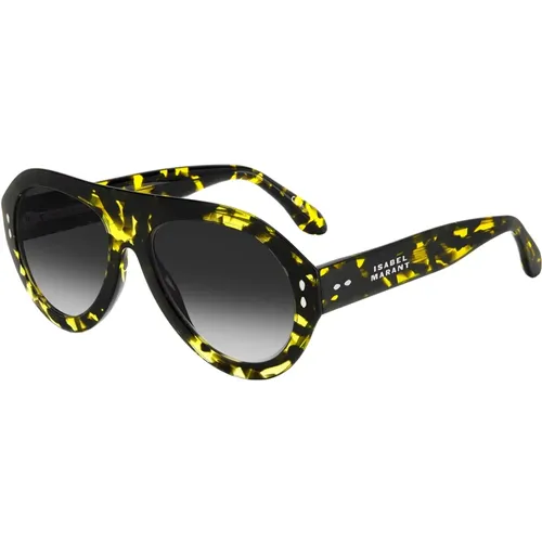 Gelbe Havana Sonnenbrille , Damen, Größe: 57 MM - Isabel marant - Modalova