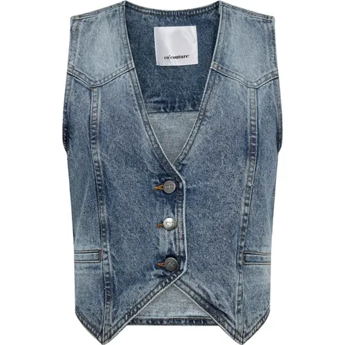 Denim Vest Blazer 35283 in Denim , Damen, Größe: XS - Co'Couture - Modalova