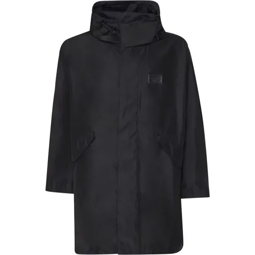 Windproof Waterproof Zip Jacket , male, Sizes: L, M - Dolce & Gabbana - Modalova