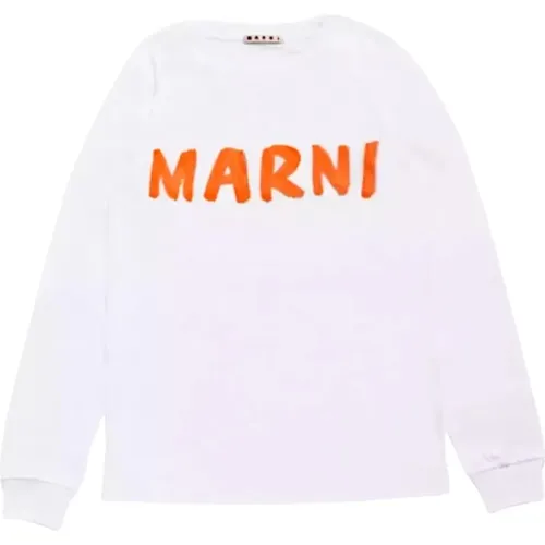 Weiße Langarm-Logo-Bluse Marni - Marni - Modalova